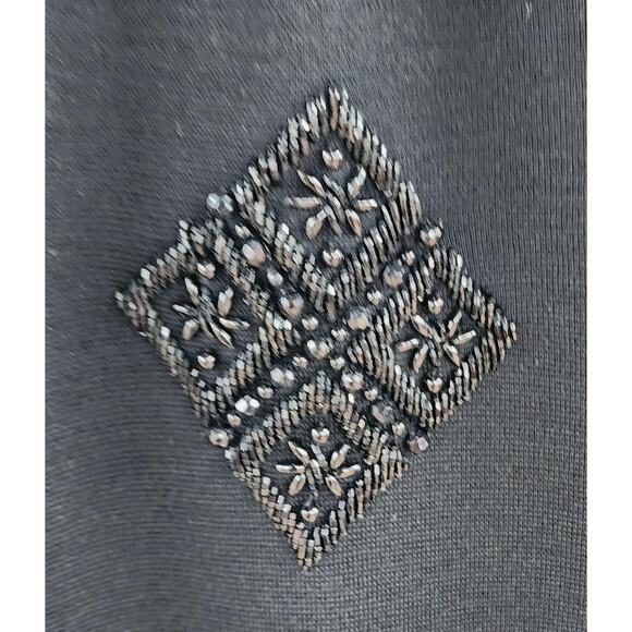 70s Beaded Wool Maxi Skirt | British Hong Kong Vintage size 14 - Picture 4 of 13